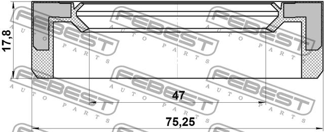 Сальник ступицы колеса задней Febest 95BAY-49750818X