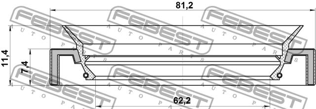 Сальник ступицы колеса передней Febest 95HAY-64810711X