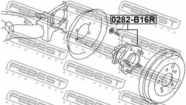 Ступица колеса задняя Febest 0282-B16R
