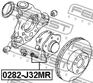 Ступица колеса задняя Febest 0282-J32MR