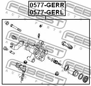 Тормозной суппорт задний левый Febest 0577-GERL