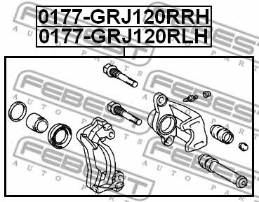 Супорт гальмівний задній лівий Febest 0177-GRJ120RLH