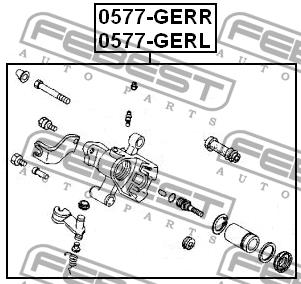 Тормозной суппорт задний правый Febest 0577-GERR
