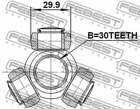Трипоид вала приводного Febest 2416-MEG
