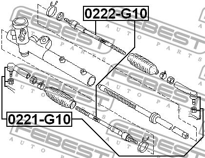 Тяга рулевая Febest 0222-G10