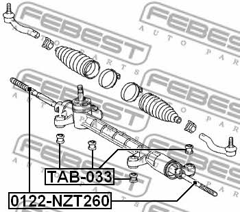 Тяга рулевая Febest 0122-NZT260