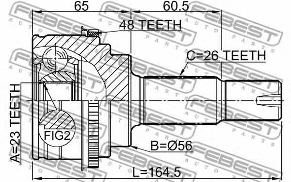 Шарнир равных угловых скоростей (ШРУС) Febest 0110-ACU35A48R