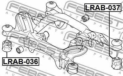 Сайлентблок задней балки Febest LRAB-036