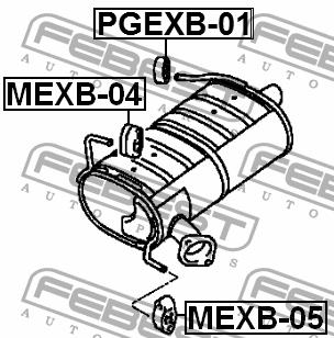 Подушка кріплення вихлопної системи Febest PGEXB-01