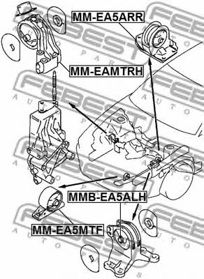 Подушка двигуна задня Febest MM-EA5ARR