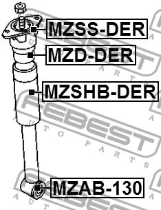 Пыльник амортизатора заднего Febest MZSHB-DER