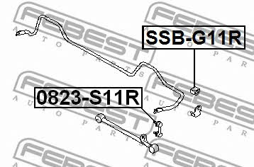 Втулка стабилизатора заднего Febest SSB-G11R
