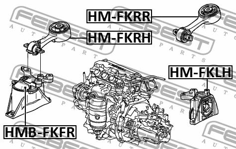 Подушка двигателя правая Febest HM-FKRH