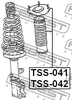 Опора заднего левого амортизатора Febest TSS-042