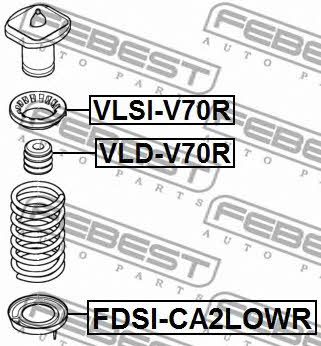 Тарілка пружини підвіски задня Febest VLSI-V70R
