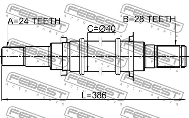 Полуось правая Febest 0512-BL16MT