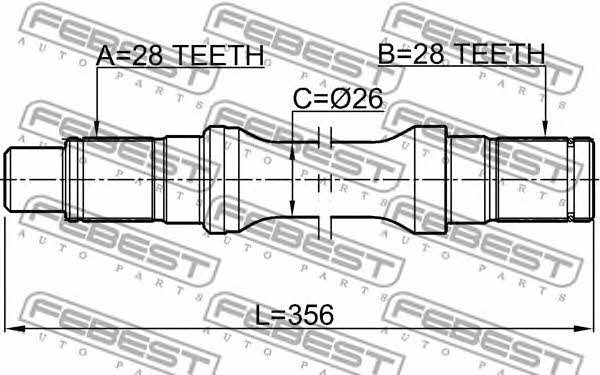 Полуось левая Febest 0512-BT50LH