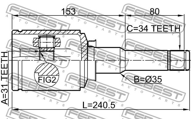 Купить Febest 1011J300LH – отличная цена на EXIST.UA!