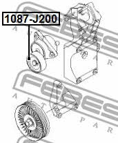 Ролик ремня поликлинового (приводного) Febest 1087-J200