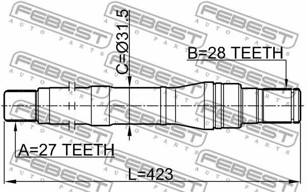 Febest Полуось правая – цена 4827 UAH