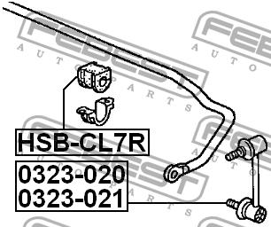 Втулка стабілізатора заднього Febest HSB-CL7R