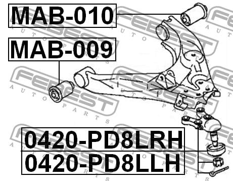 Шаровая опора Febest 0420-PD8LRH