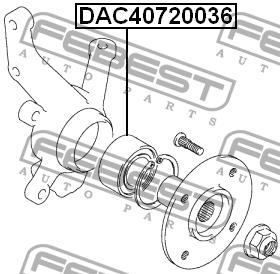 Підшипник передньої маточини колеса, комплект Febest DAC40720036