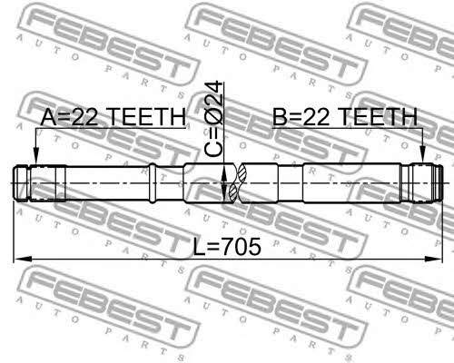Полуось правая Febest 0212-N16RH