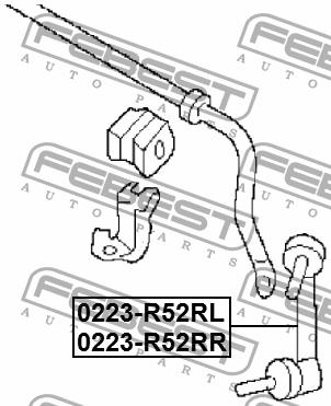 Стійка стабілізатора заднього ліва Febest 0223-R52RL
