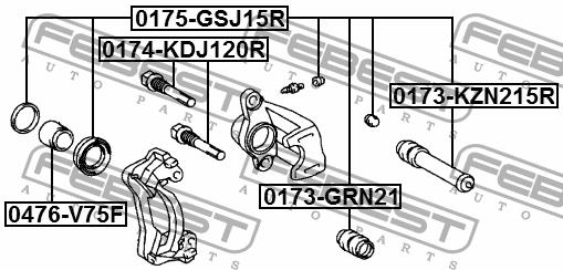 Ремкомплект гальмівного супорта Febest 0175-GSJ15R