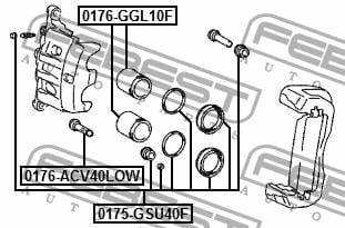 Ремкомплект гальмівного супорта Febest 0175-GSU40F