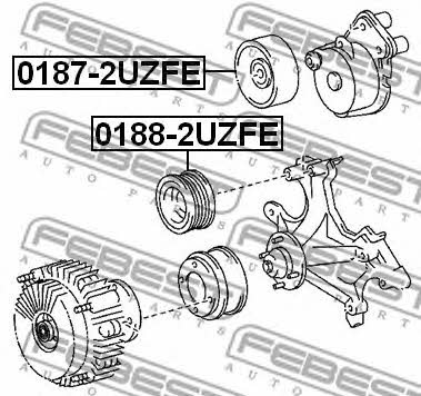 Ролик обводной Febest 0188-2UZFE