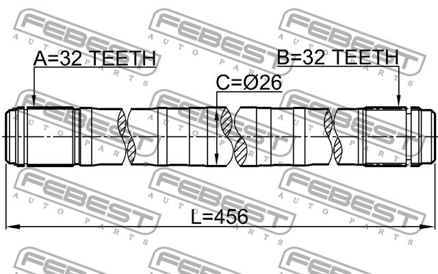 Полуось левая Febest 0312-RD1LH