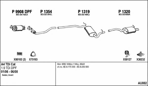  AU802 Система випуску відпрацьованих газів AU802: Купити в Україні - Добра ціна на EXIST.UA!