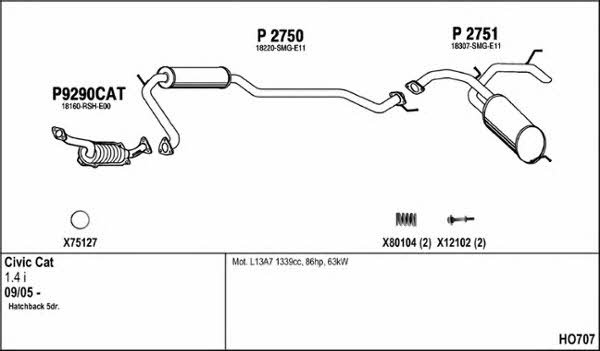 HO707 Система випуску відпрацьованих газів HO707: Купити в Україні - Добра ціна на EXIST.UA!