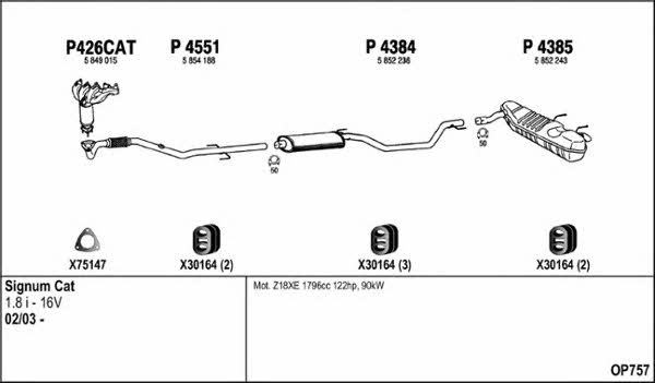  OP757 Система випуску відпрацьованих газів OP757: Купити в Україні - Добра ціна на EXIST.UA!