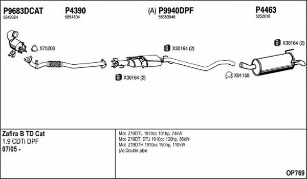  OP769 Система випуску відпрацьованих газів OP769: Купити в Україні - Добра ціна на EXIST.UA!