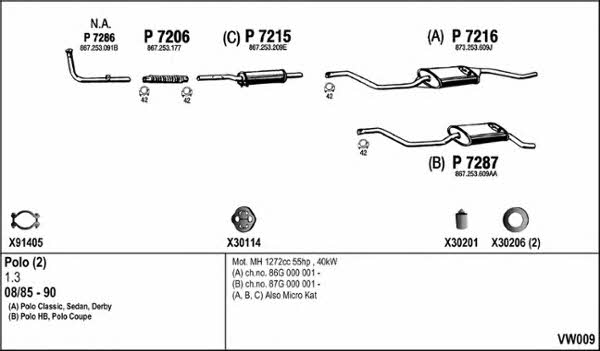 VW009 Fenno Система выпуска отработаных газов