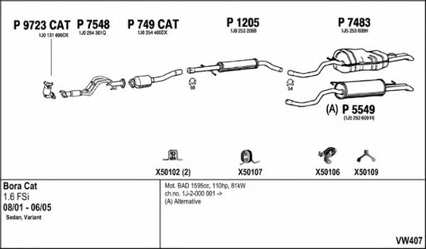 Fenno VW407 Система випуску відпрацьованих газів VW407: Купити в Україні - Добра ціна на EXIST.UA!