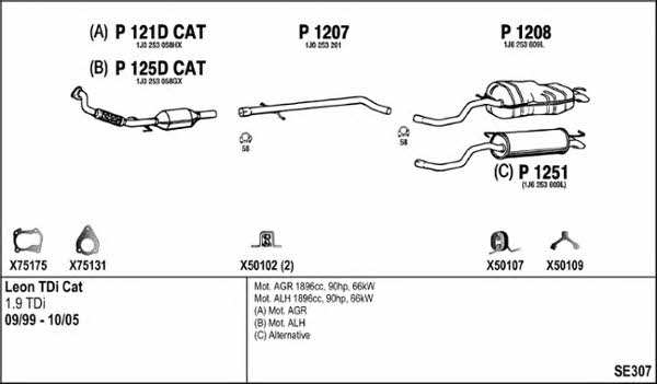  SE307 Система випуску відпрацьованих газів SE307: Купити в Україні - Добра ціна на EXIST.UA!