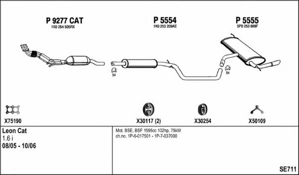  SE711 Система випуску відпрацьованих газів SE711: Купити в Україні - Добра ціна на EXIST.UA!