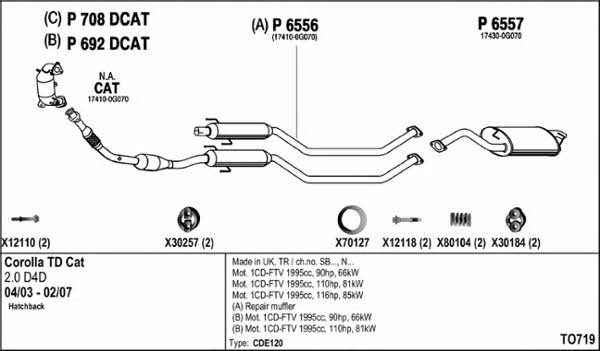  TO719 Система випуску відпрацьованих газів TO719: Купити в Україні - Добра ціна на EXIST.UA!