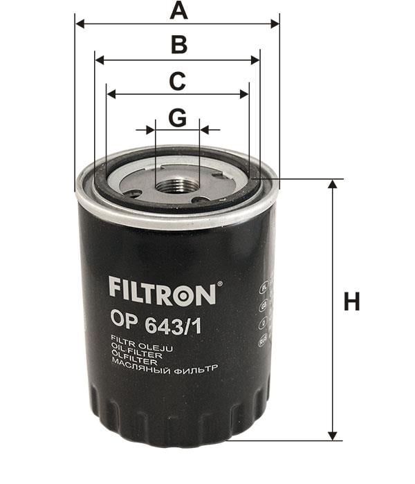 Фільтр масляний Filtron OP 643&#x2F;1