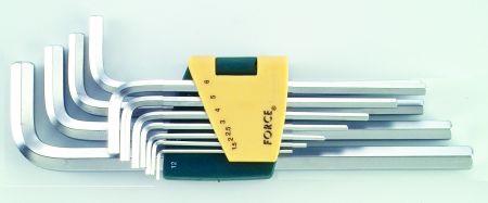 5116L Force Tools Набор 6-гранных ключей с шаром НЕХ, длинных 1,5-12 мм, 11 предметов.