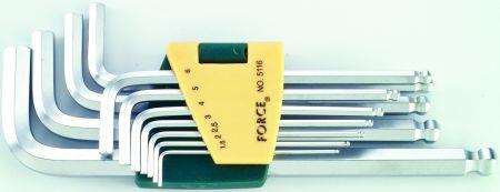 5116LB Force Tools Набор угловых ключей длинных с шаром HEX 1,5-12 мм 11ед,