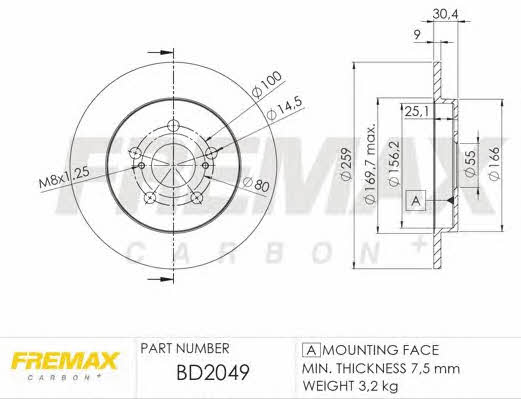 Fremax BD-2049 Диск гальмівний задній невентильований BD2049: Купити в Україні - Добра ціна на EXIST.UA!