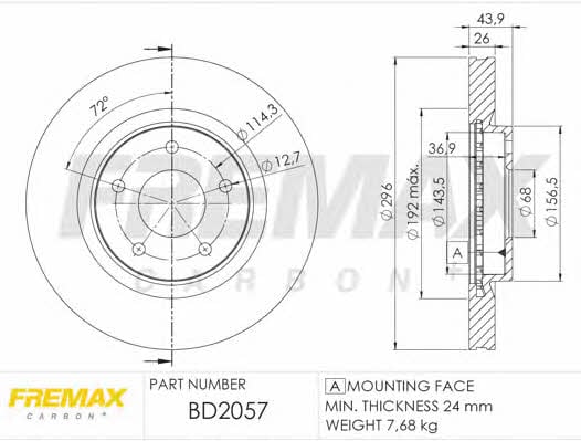 Fremax BD-2057 Диск гальмівний передній вентильований BD2057: Купити в Україні - Добра ціна на EXIST.UA!