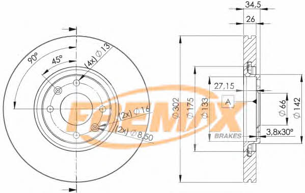 Fremax BD-4698 Диск гальмівний передній вентильований BD4698: Купити в Україні - Добра ціна на EXIST.UA!