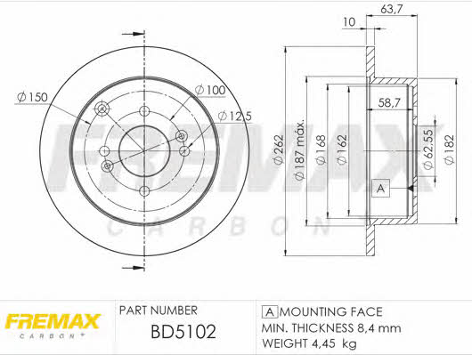 Fremax BD-5102 Диск гальмівний задній невентильований BD5102: Купити в Україні - Добра ціна на EXIST.UA!