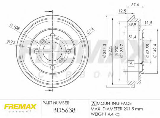 Fremax BD-5638 Барабан гальмівний задній BD5638: Купити в Україні - Добра ціна на EXIST.UA!